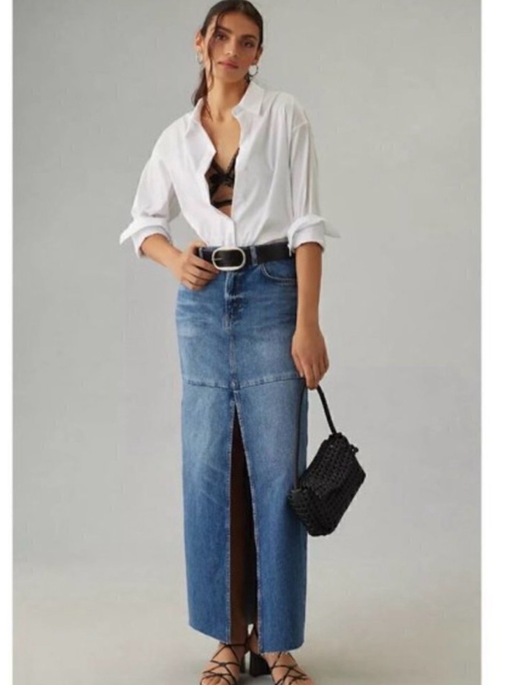 Reformation jeans Hemlock wash Tazz Denim Maxi Skirt - Picture 11 of 13